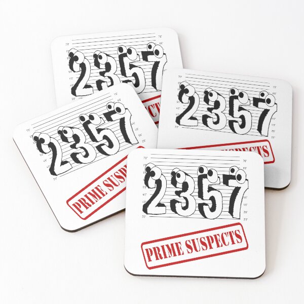 Item preview, Funny Nerdy Prime Suspects 2 3 5 7 in Lineup Math Teacher designed and sold by MathWare MathClips.