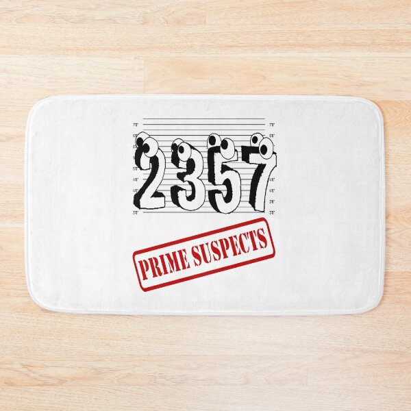 Item preview, Funny Nerdy Prime Suspects 2 3 5 7 in Lineup Math Teacher designed and sold by MathWare MathClips.