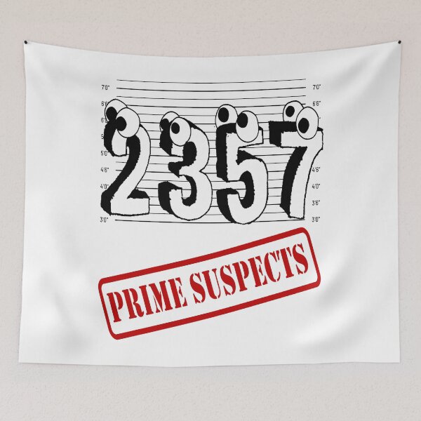 Item preview, Funny Nerdy Prime Suspects 2 3 5 7 in Lineup Math Teacher designed and sold by MathWare MathClips.
