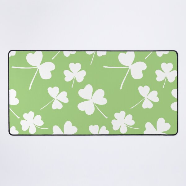 Item preview, White clovers on green bacgrownd designed and sold by Foxglovers Studio .