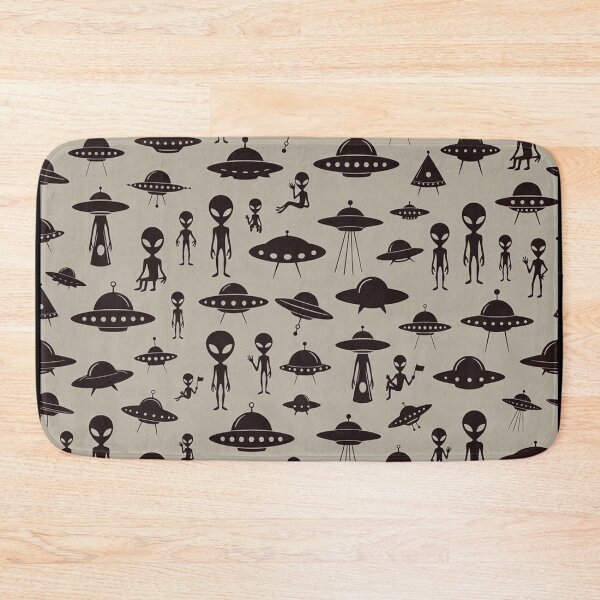 Item preview, Cute Alien UFO Silhouette Pattern designed and sold by SassyArtistry.