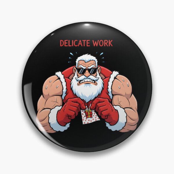 Item preview, Delicate Work – Muscle Santa Handling a Tiny Gift designed and sold by MANA-Goods.