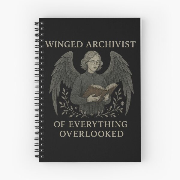 Item preview, Winged Archivist of Everything Overlooked – Dark Academia Gothic Angel designed and sold by Mouraludia.