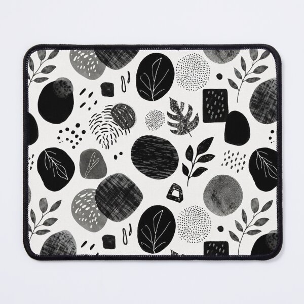 Item preview, Black and White Abstract Shapes Pattern designed and sold by SassyArtistry.