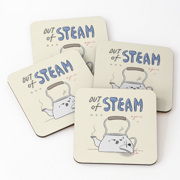 Item preview, Out of Steam Again | Exhausted Kettle Doodle | Low Energy Life designed and sold by mintmono-studio.