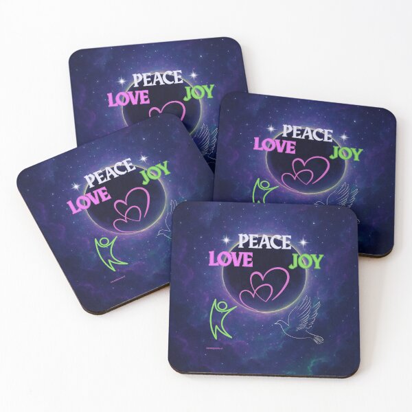Item preview, Peace Love Joy Spiritual Eclipse Art | Uplifting Heart & Dove Design | Inspirational Wall Art or T-Shirt designed and sold by CarmaQuanTarot.