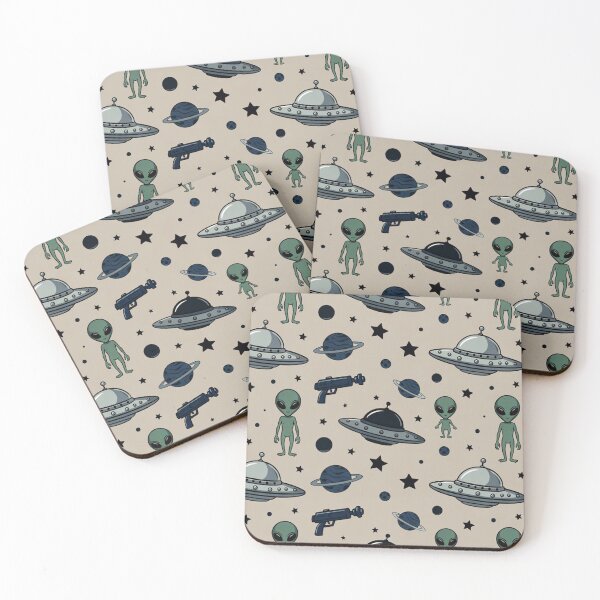 Item preview, Alien UFO Cartoon Pattern designed and sold by SassyArtistry.