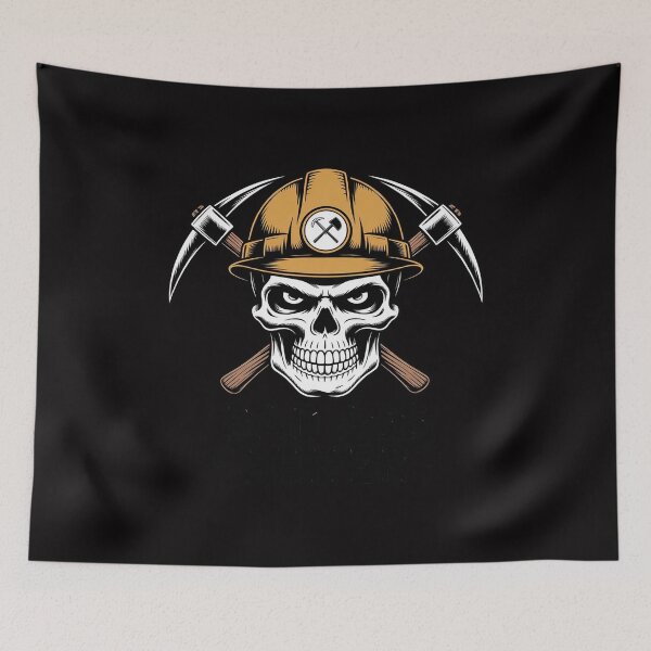 Item preview, Bad Ass Coal Miner with Skull and Mining Hat designed and sold by teltvitossuilea.