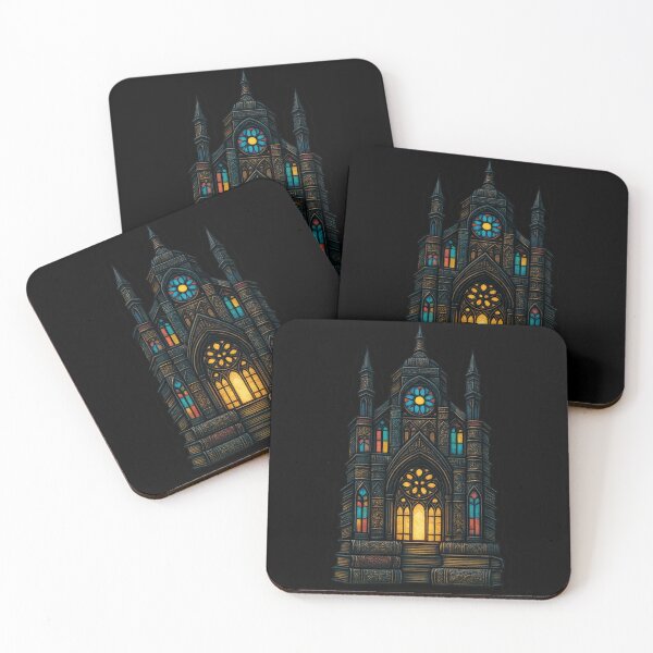 Item preview, Gothic Cathedral of Knowledge – Dark Academia Stained Glass Library designed and sold by Mouraludia.