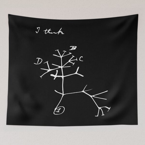 Item preview, Nerdy Vintage I Think Darwin's Tree Biology Science Teacher White Text designed and sold by MathWare MathClips.