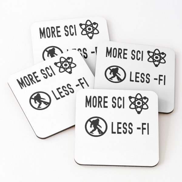 Item preview, Funny Nerdy More Sci Less Fi Science Education Teacher Black Text designed and sold by MathWare MathClips.