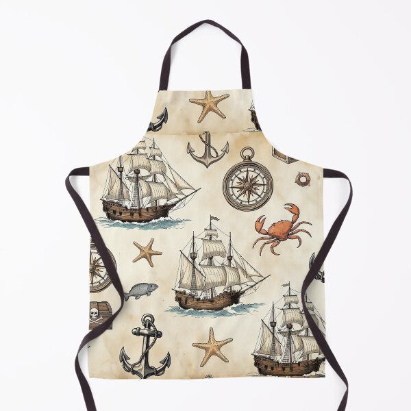 Item preview, Vintage Nautical Ships and Anchors Pattern designed and sold by SassyArtistry.