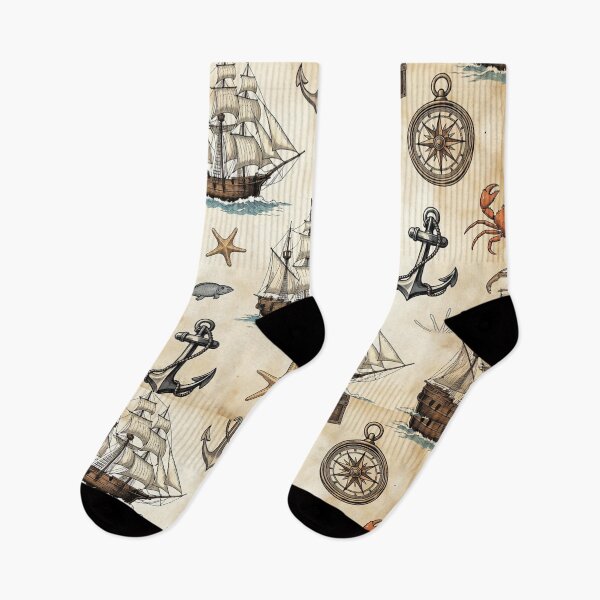Item preview, Vintage Nautical Ships and Anchors Pattern designed and sold by SassyArtistry.