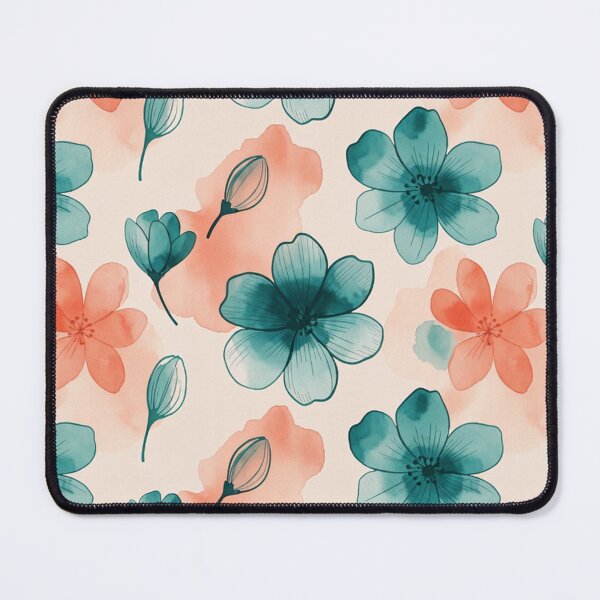 Item preview, Soft Floral Pattern in Teal Coral designed and sold by SassyArtistry.