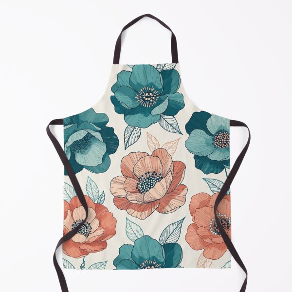 Item preview, Teal and Coral Floral Pattern designed and sold by SassyArtistry.