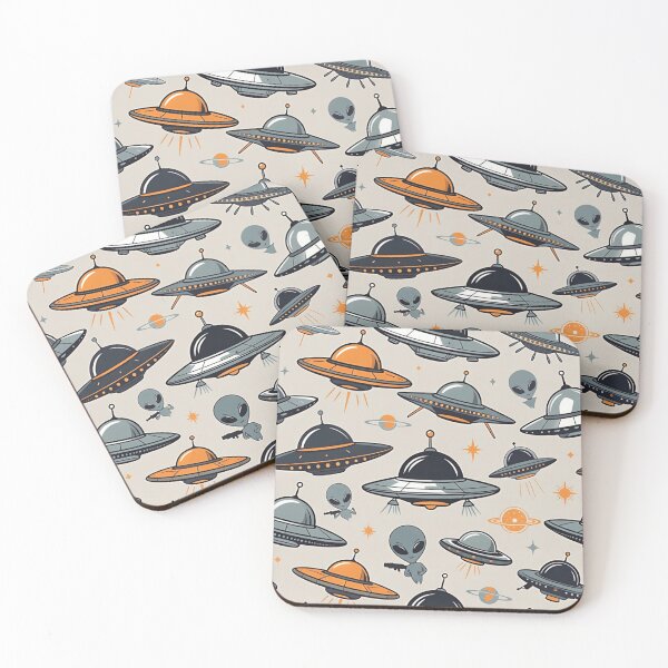 Item preview, Playful UFO and Alien Pattern designed and sold by SassyArtistry.