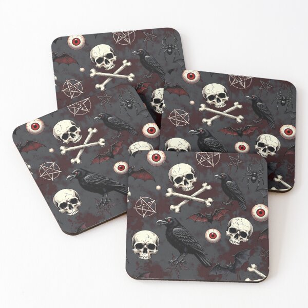 Item preview, Dark Gothic Skulls and Ravens Pattern designed and sold by SassyArtistry.