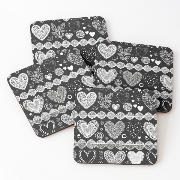 Item preview, Black and White Heart Pattern designed and sold by SassyArtistry.