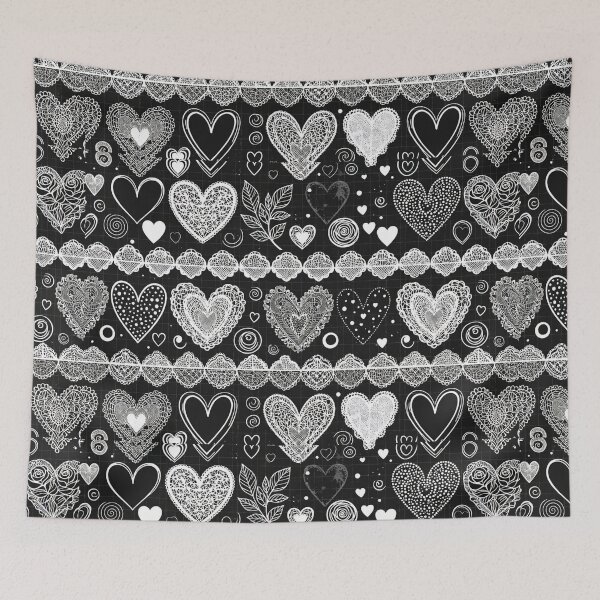Item preview, Black and White Heart Pattern designed and sold by SassyArtistry.