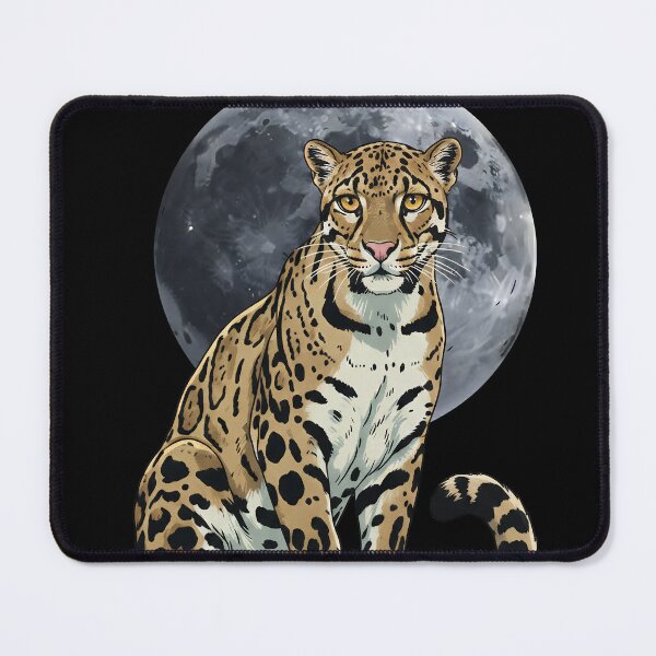 Item preview, Clouded Leopard Sitting Under Full Moon designed and sold by LinaValearte.
