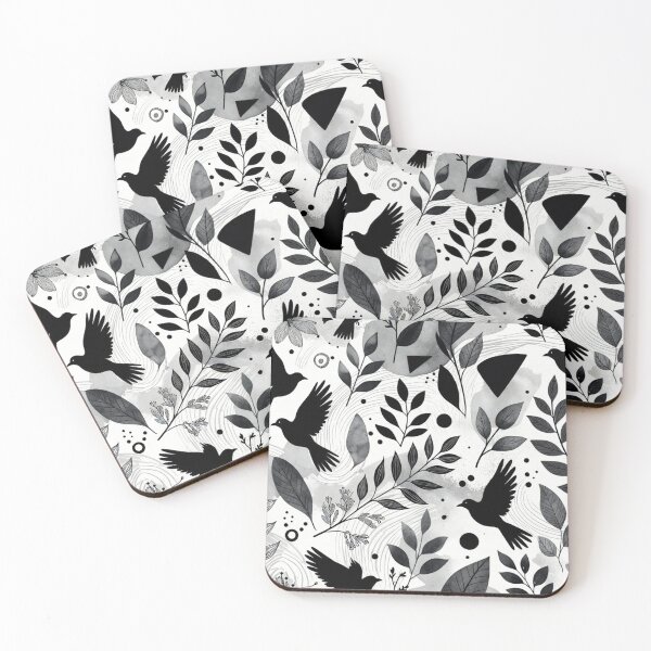 Item preview, Black and White Bird Pattern designed and sold by SassyArtistry.