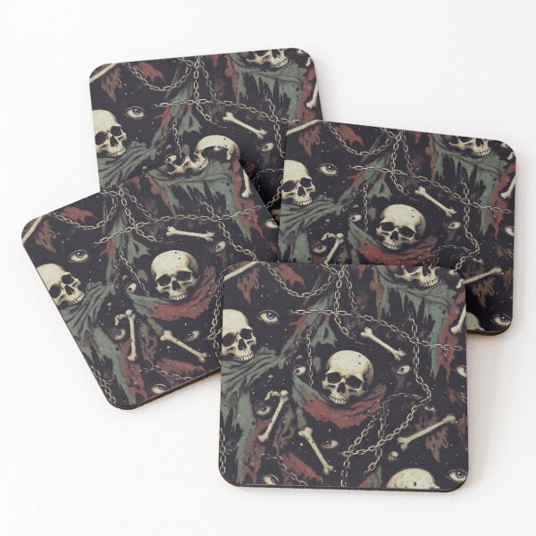 Item preview, Dark Occult Skulls Pattern designed and sold by SassyArtistry.