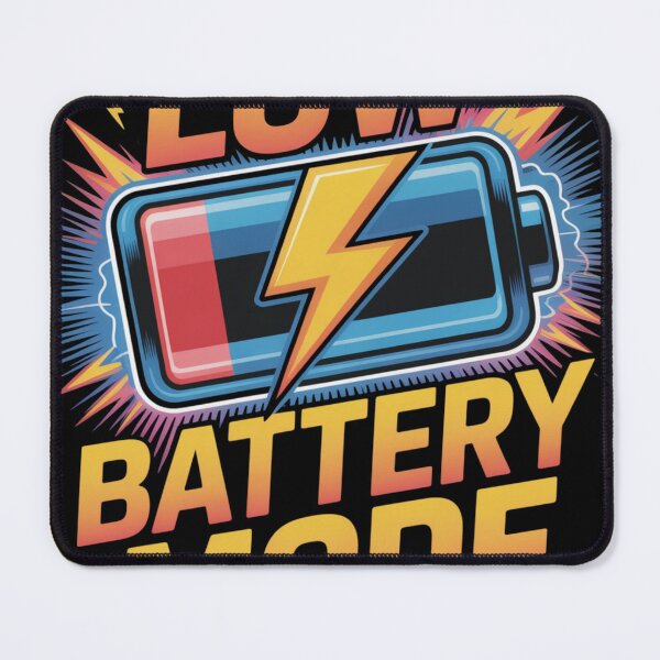 Item preview, Low Battery Mode – Relatable Tech Humor Design designed and sold by DreamOnShirts.