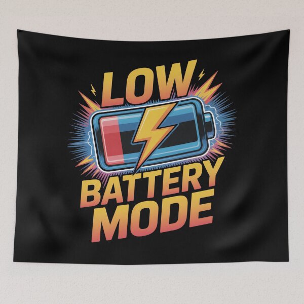 Item preview, Low Battery Mode – Relatable Tech Humor Design designed and sold by DreamOnShirts.