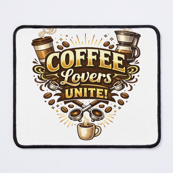 Item preview, Coffee Lovers Unite Typography Design designed and sold by AntonioJ8.
