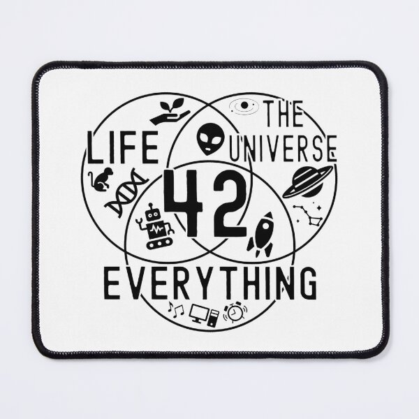 Item preview, 42 Venn Diagram Life Universe and Everything Math Teacher Black Text designed and sold by MathWare MathClips.