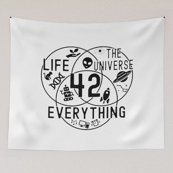Item preview, 42 Venn Diagram Life Universe and Everything Math Teacher Black Text designed and sold by MathWare MathClips.