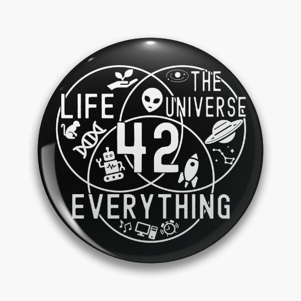 Item preview, 42 Venn Diagram Life Universe and Everything Math Teacher White Text designed and sold by MathWare MathClips.
