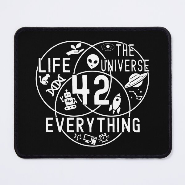 Item preview, 42 Venn Diagram Life Universe and Everything Math Teacher White Text designed and sold by MathWare MathClips.