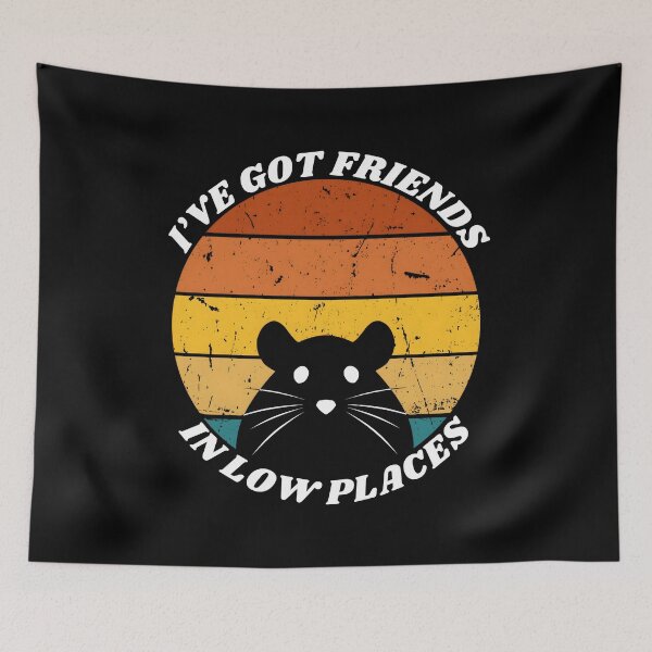 Item preview, "Friends in Low Places" Funny Retro Rat Lover Design designed and sold by Marsh & Lump.