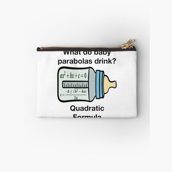 Item preview, Funny Nerdy What Do Baby Parabolas Drink? Quadratic Formula Math Teacher Black Text designed and sold by MathWare MathClips.