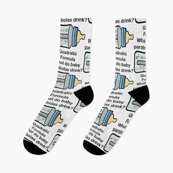 Item preview, Funny Nerdy What Do Baby Parabolas Drink? Quadratic Formula Math Teacher Black Text designed and sold by MathWare MathClips.