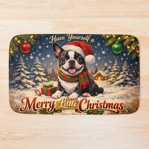 Item preview, Merry Little Christmas French Bulldog designed and sold by HaHaHorror.