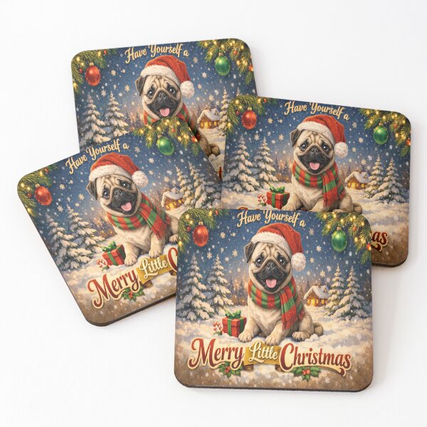 Item preview, Merry Little Christmas Pug designed and sold by HaHaHorror.