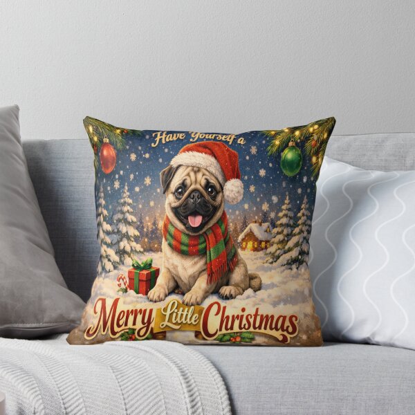 Item preview, Merry Little Christmas Pug designed and sold by HaHaHorror.