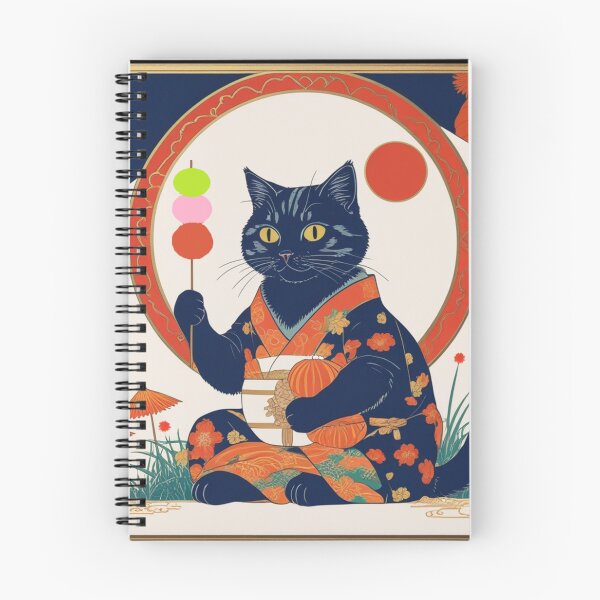 Item preview, Hanafuda Style Cat with Dango – Traditional Japanese Illustration designed and sold by LEO'S CREATURE　れおずくりーちゃー.