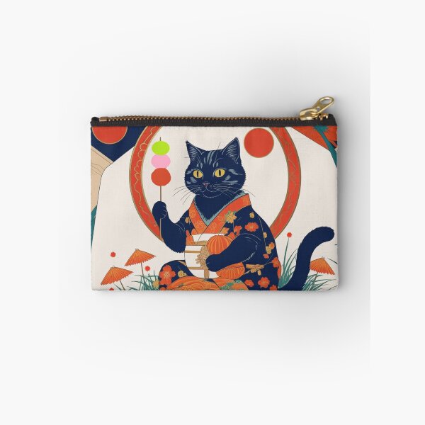 Item preview, Hanafuda Style Cat with Dango – Traditional Japanese Illustration designed and sold by LEO'S CREATURE　れおずくりーちゃー.