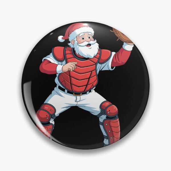Artikelvorschau, Santa spielt Baseball Catcher Frohe Weihnachten Sportspieler entworfen und verkauft von BotboutiquePre.