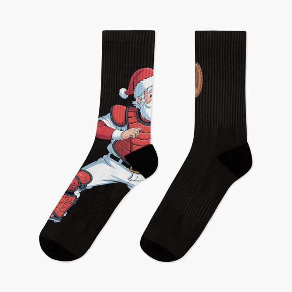 Item preview, Santa Playing Baseball Catcher Merry Christmas Sport Player  designed and sold by BotboutiquePre.