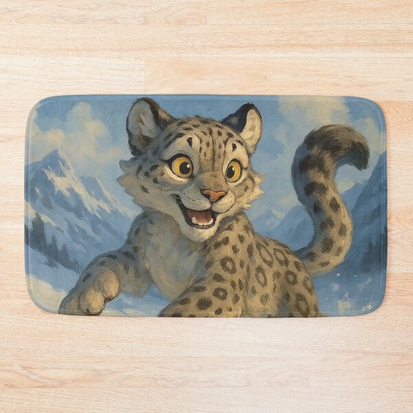 Item preview, Snow Makes the Snow Leopard Playful designed and sold by nikkolaus.