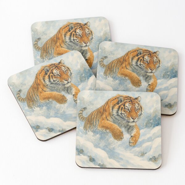 Item preview, Snowbound Tiger Charge designed and sold by nikkolaus.