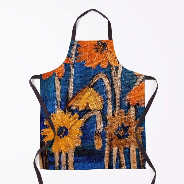 Item preview, Textured Orange and Yellow Flowers on Teal designed and sold by kkartwork.