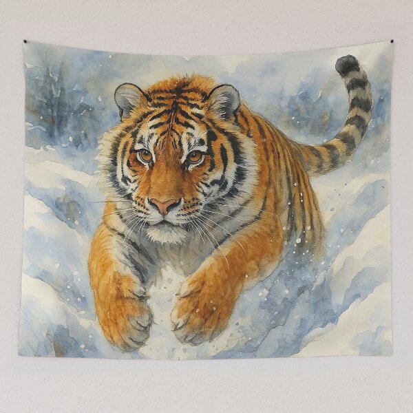 Item preview, Tiger Moving Through Snow designed and sold by nikkolaus.
