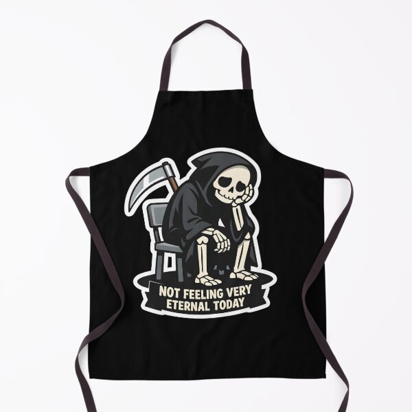 Item preview, Tired Grim Reaper Sticker – Not Feeling Very Eternal Today – Dark Humor Skeleton Meme designed and sold by Ayarachi.