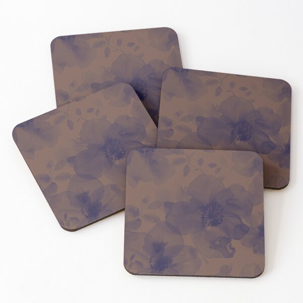 Item preview, Mocha and Blue translucent flowers designed and sold by FatBirdie.