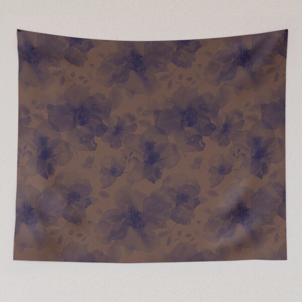 Item preview, Mocha and Blue translucent flowers designed and sold by FatBirdie.